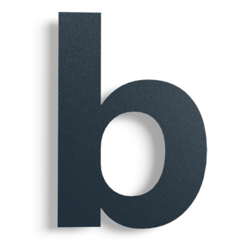 Black Stainless steel house number b - 22 cm