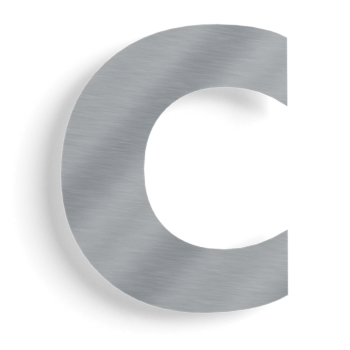 Stainless steel house number c - 15 cm