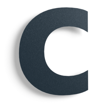 Black Stainless steel house number c - 10 cm