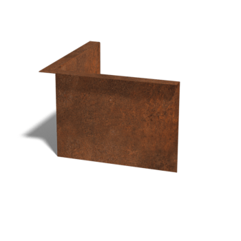 Corten steel border edge angled 12 cm inside corner