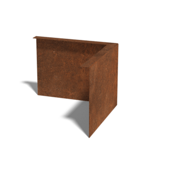 Corten steel border edge angled 12 cm outside corner