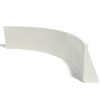 Powder coated steel retaining wall inside curve 150 x 150 cm (height 50 cm)