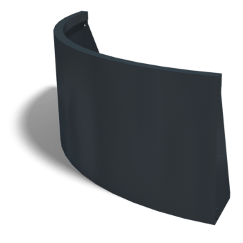 Powder coated steel retaining wall outside curve 100 x 100 cm (height 50 cm)