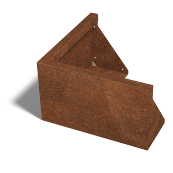 Corten steel retaining wall outside corner 50 x 50 cm (height 30 cm)