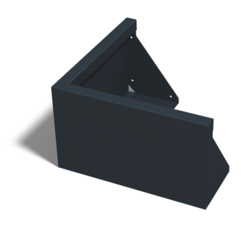 Powder coated steel retaining wall outside corner 50 x 50 cm (height 30 cm)