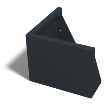 Powder coated steel retaining wall outside corner 50 x 50 cm (height 40 cm)
