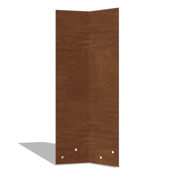 Corten steel coupling plate 45º high XL 34 - 37.5 cm