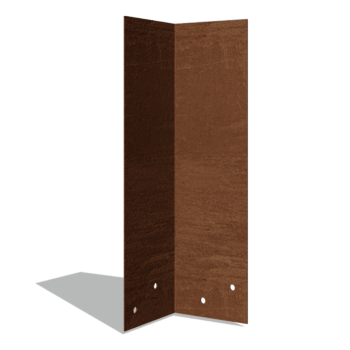 Corten steel coupling plate 90º high 34 - 37.5 cm