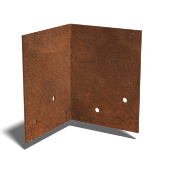Corten steel coupling plate 90º medium 22 - 25 cm