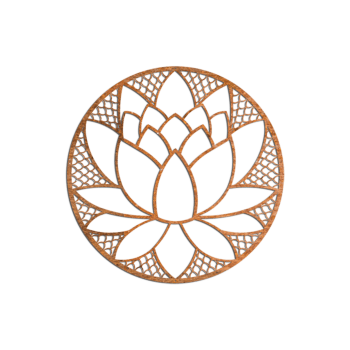 Corten steel wall decor Lotus flower