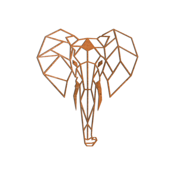 Corten steel wall decor Elephant 2.0