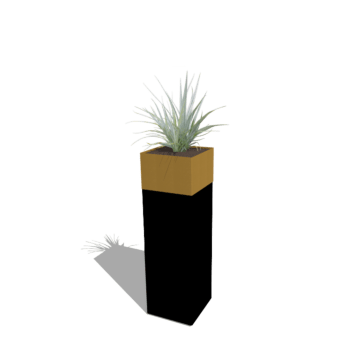 Planter set North Carolina black & gold 30 x 30 x 100 cm