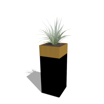 Planter set North Carolina black & gold 40 x 40 x 100 cm