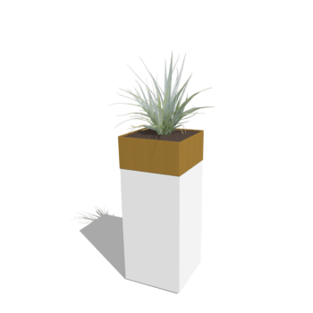 Planter set North Carolina white & gold 40 x 40 x 100 cm