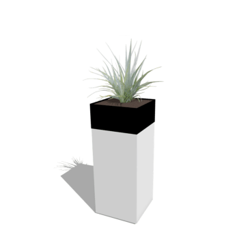 Planter set North Carolina white & black 40 x 40 x 100 cm
