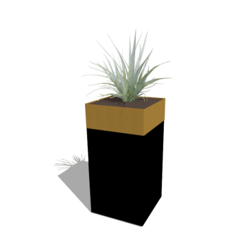 Planter set North Carolina black & gold 50 x 50 x 100 cm