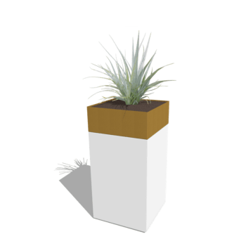 Planter set North Carolina white & gold 50 x 50 x 100 cm