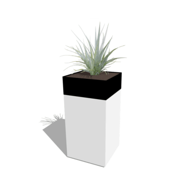 Planter set North Carolina white & black 50 x 50 x 100 cm