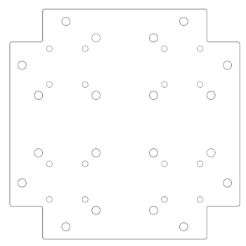 Galvanised steel baseplate 30 x 30 cm