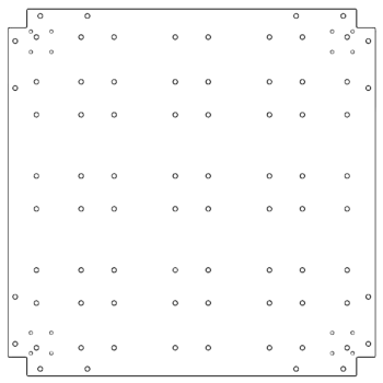 Galvanised steel baseplate 80 x 80 cm