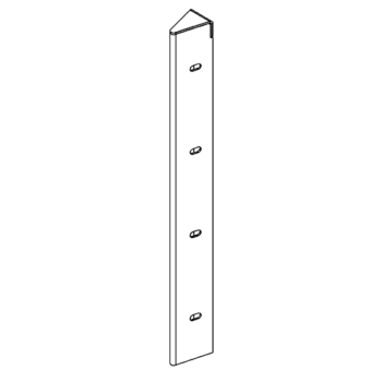 Powder-coated steel corner piece 30° 40 cm