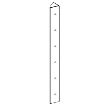 Powder-coated steel corner piece 45° 60 cm
