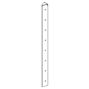 Powder-coated steel corner piece 45° 80 cm