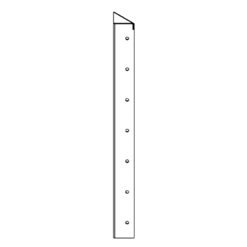Powder-coated steel corner piece 90° 70 cm