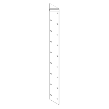 Powder-coated steel corner piece 180° 100 cm