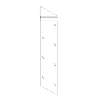 Powder-coated steel corner piece 180° 40 cm