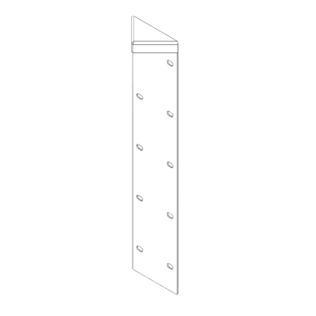 Powder-coated steel corner piece 180° 50 cm