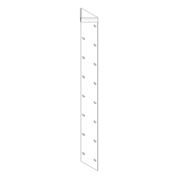 Powder-coated steel corner piece 180° 80 cm