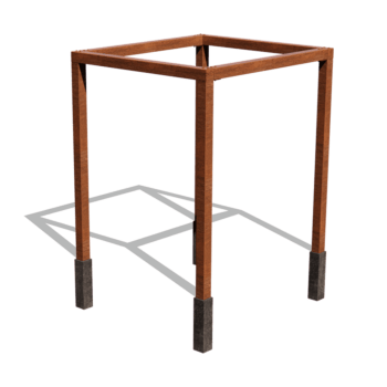 Corten steel pergola square setup 224 x 200 cm