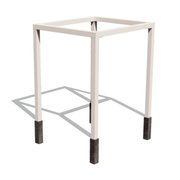 Powder-coated steel pergola square setup 224 x 200 cm