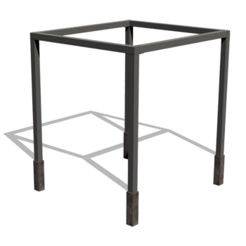 Powder-coated steel pergola square setup 274 x 250 cm