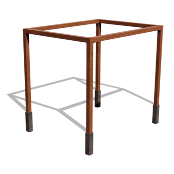 Corten steel pergola square setup 324 x 250 cm
