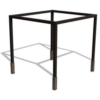 Powder-coated steel pergola square setup 324 x 300 cm