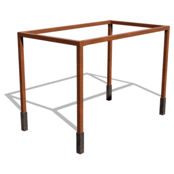 Corten steel pergola square setup 424 x 250 cm