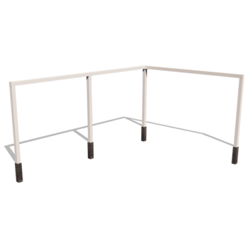 Powder-coated steel pergola corner setup 600 x 412 cm
