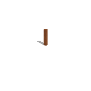 Corten steel garden fencing pole 60 cm