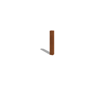 Corten steel garden fencing pole 80 cm