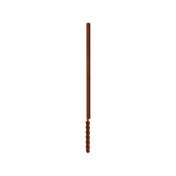 Corten steel garden fence H end post with support pin 190 x 6 x 6 cm