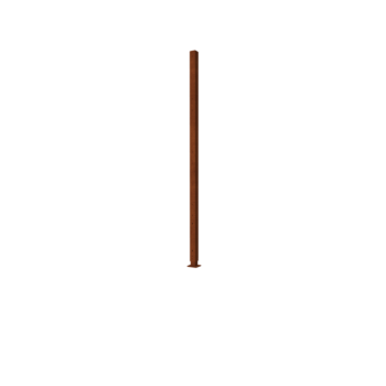 Corten steel garden fence H end post with base plate 190 x 6 x 6 cm