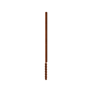 Corten steel garden fence H corner post with support pin 190 x 6 x 6 cm