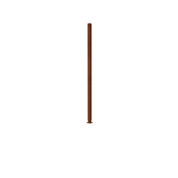 Corten steel garden fence H corner post with base plate 190 x 6 x 6 cm
