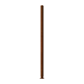 corten steel garden panel post corner with flat base 190 x 6 x 6 cm