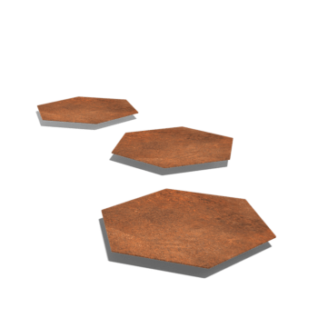 Corten steel stepping stone Hexagon 50