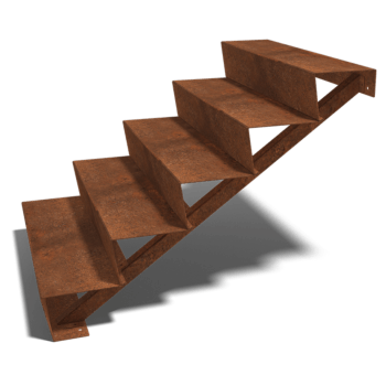 Corten steel stairs New York 5-step (width 120 cm)