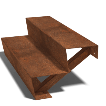 Corten steel stairs New York 2-step (width 100 cm)