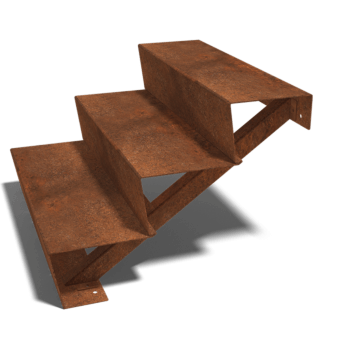 Corten steel stairs New York 3-step (width 120 cm)